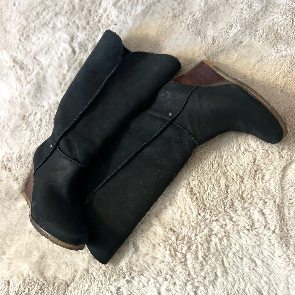 UGG Black Tall Wedge Winter Boots - Picture 6 of 16